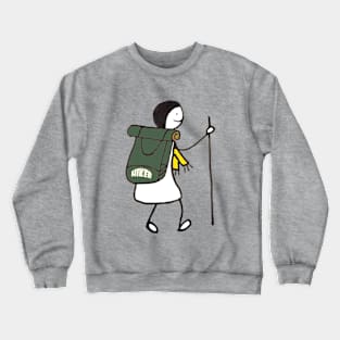 Hiking hiker comic doodle Crewneck Sweatshirt